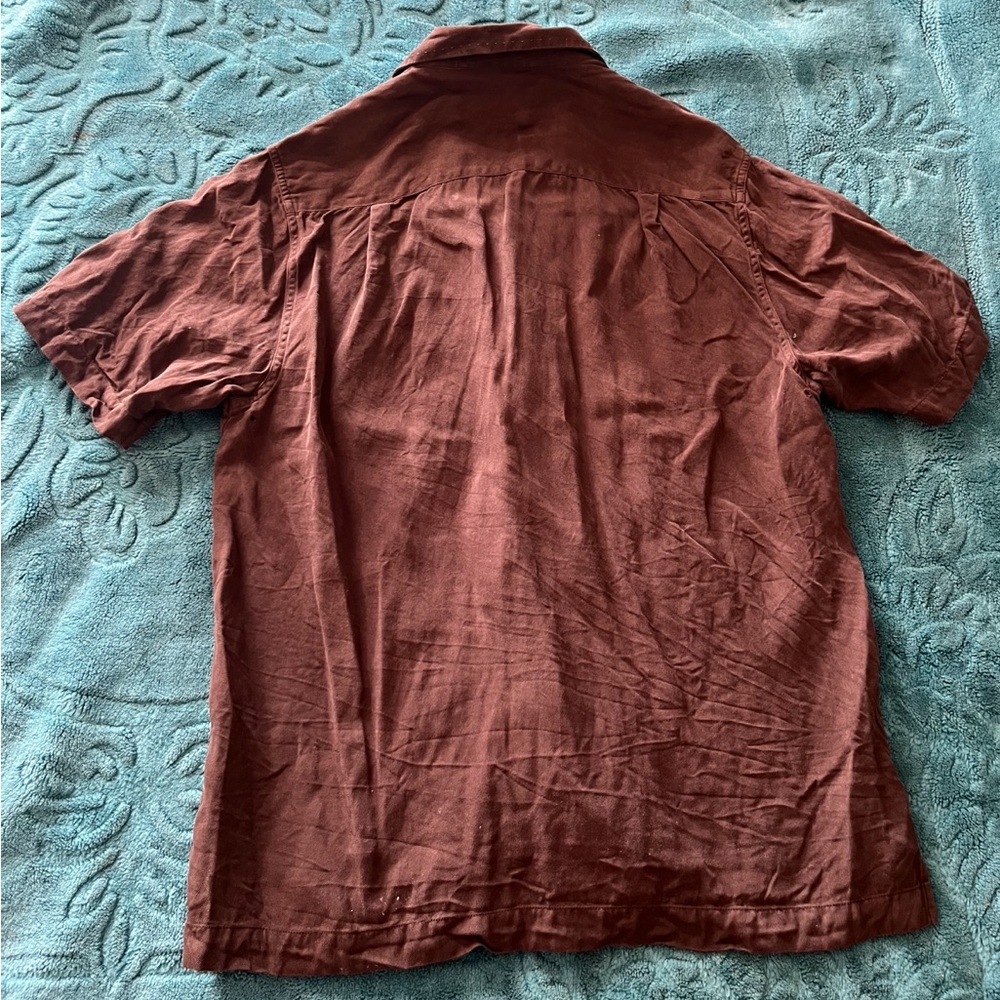 Nat Nast Brown Silk Button Up Top - Picture 3 of 3